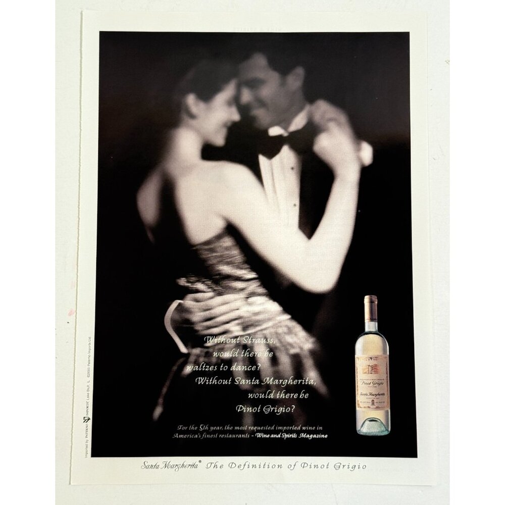 Vintage 2000 Santa Margherita Wine Couple Dancing Advertisement Print Ad